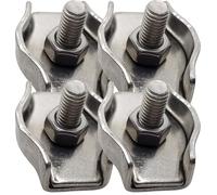 5mm Simplex Wire Rope Clips - A4 316 Marine Grade Stainless Steel Single Bolt Cable Clamps for Boat Rigging, Yacht, Sailing & Outdoor Wire Rope Loop Fastening (Pack of 4)