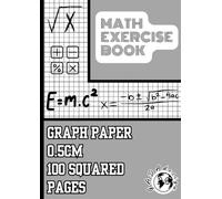5mm Squared Paper - Maths Exercise Book A4: 100 Page Notebook of Graph Paper - 0.5 cm Grid - 90 GSM Paper, for School, Office, Home