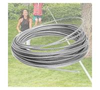 5mm Stainless Steel Wire Rope, Coated, 1400lbs Break Strength, Silver, Durable & Versatile, Ideal for Outdoor, DIY Projects, Available in 35M/114.8Ft Sizes