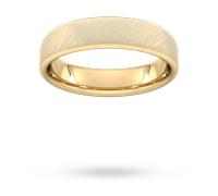 5mm Traditional Court Heavy Diagonal Matt Finish Wedding Ring In 18 Carat Yellow Gold - Ring Size S