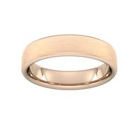 5mm Traditional Court Heavy Matt Finished Wedding Ring In 18 Carat Rose Gold - Ring Size R