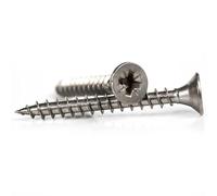 5mm x 50mm/33mm Partially Thread General Purpose A2 Stainless Steel Countersunk Wood Screws Pozi Drive Chipboard Screws (Pack of 20) - B09B 5x50_20