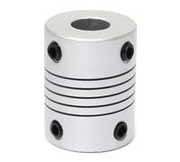 5mm x 6.35mm Aluminium Lightweight Locking Shaft Coupler, Flexible Shaft Coupling for 3D Printers Servo Screw Drives Machine Tool Platforms, Connects 4 to 10mm D19 L25