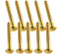5mm x 60mm Solid Brass Wood Screws, Pack of 10 - Round Raised Head Slotted Screw (No.10) for Antique Restoration, Furniture, Cabinetry, Marine & Decorative Use