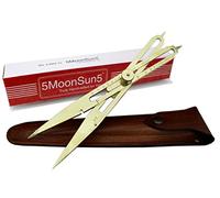 5MoonSun5's Artist Proportional Scale Divider Drawing Tool Professional 9” Long Solid Brass with Heavy Duty Point Executive Promotional Drafting Gift with Leather Case Great Tool for Art Projector