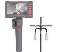 5MP 12.5mm Steering Industrial Endoscope 3M 1080P Two-Way Articulating Borescope with 5" Screen for Car Sewer Inspection Camera