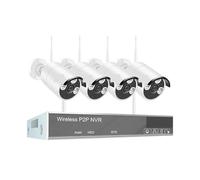 5MP 2/4/6/8 PCS Video Surveillance Cameras System With Wireless Wifi 8CH NVR Kit Smart Home Outdoor Security Camera Set Good Image Quality(None,4 Cam with 8CH NVR)