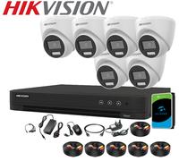 5MP 3K CCTV System TVI ColorVu Hybrid Light IP67 4/8CH Hikvision AcuSense DVR