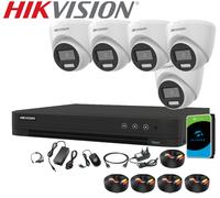 5MP 3K CCTV System TVI ColorVu Hybrid Light IP67 4/8CH Hikvision AcuSense DVR