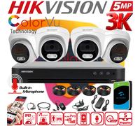 5MP CCTV Security ColorVu Outdoor Camera System Hikvision DVR + 1 TB Hard Drive
