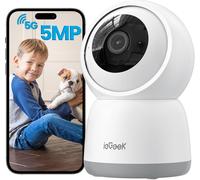 5MP Indoor WiFi Security Camera: 2.4/5GHz, Smart Pet & Home Monitoring iegeek White One Size