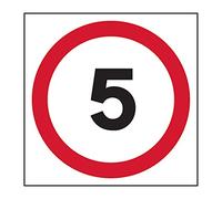 5mph Speed Limit Road Sign, 400mm x 400mm, Foamed PVC Board | Weatherproof Traffic Safety Sign For Private Roads & Car Parks