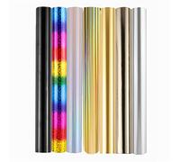 5mx19cm 7 Rolls Toner Reactive Foil Paper Hot Stamping Gold Silver Black Wrapping Paper for Card Making Sparkling Craftwork Scrapbooking Paper Crafts Handmade Foil by Laser Printer and Laminator
