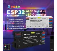 5NEW GLEDOPTO Elite 2D EXMU Ethernet ESP32 WLED Tuya Zigbee LED Controller with MIC 20A Fuse DIY Dynamic Light FOR WS2811 SK6812 Zigbee Gateway Wired