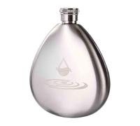 5oz Teardrop Flask, 304 Stainless Steel Wine Drinking Pot with Pouring Spout, Portable Camping Flask, Pocket Hip Liquor Whisky Drinkware(Brushed Silver)