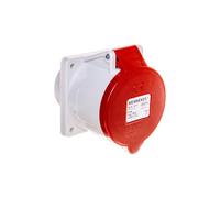 5P 32A 400V Panel Socket Straight Red IP44 3451 ProTOP