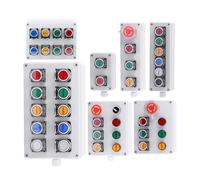 5P Five Position Push Button Control Box Momentary Reset Start Stop NO NC Enclosure IDGTTLDF(5P Flat With Cover)