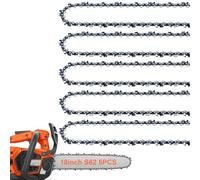 5Pack 18 Inch Chainsaw Chain 3/8" LP Pitch .050" Gauge 62 Drive Links Fits DEWALT DCCS672B, Craftsman, Echo, Greenworks, Homelite, Poulan, Black & Decker and more