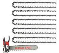 5Pack 18 Inch Chainsaw Chain 3/8" LP Pitch .050" Gauge 62 Drive Links Fits Poulan Pro 051338, EGO AC1800, Greenworks, Echo, Kobalt, Remington, Craftsman, McCulloch, Ryobi, and More