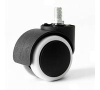 5Pack 50mm Swivel Castor Wheels for Office Chairs 125kg Load Capacity PVC Double Wheel Design Compatible with Most Swivel Chairs Includes 4 Valve Stem Options M10x15mm Threaded Rod.