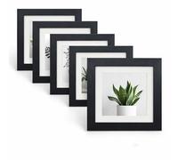 5Pack 6x6 Inch Frame, Square Photo Frames with Plexiglass and Mat for Picture 6x6, Small Wall Gallery Photo Frames, Backing for Display on Table Desk Top or Wall Hanging, Home Office Decoration