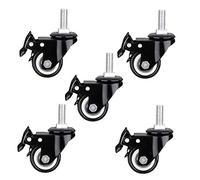 5Pack 75mm HeavyDuty Swivel Fur Wheels Quiet Office Chair Casters with M12 Thread Ideal for Planters Trays Durable Black Rollers