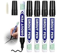 5Pack Black Grout Pen Tile Paint Marker Tile Grout Reviver Marker for Bathroom Kitchen Lines Waterproof Tiles grout Reviver pens to Restoring Discoloured Faded Joints on Wall & Floor Tiles