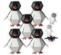5Pack Bouncing Buddy Penguin Craft Kit, 3D Cute DIY Origami Jumping Penguin Paper Craft Set with Spring Bounce for DIY Crafts, Fun Creative Handmade Origami, Intellectual Interactive Gift