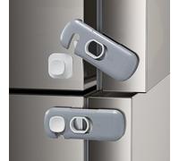 5Pack Child Proof Refrigerator Lock, Fridge Locks for Kids,with Adhesive,Child Safety Locks for Doors, RV Refrigerator, Oven Lock Child Safety Baby Cabinet Locks (Dark Gray, 5 Count (Pack of 1))