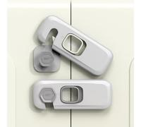 5Pack Childproof Refrigerator Lock, No Drill Cupboard Locks Child Proof Refrigerator Door Lock, Baby Safety Cupboard Locks for Kitchen Cupboards, Drawers Easy Installation Door Lock, Light Grey