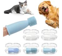 5Pack Dog Finger Toothbrush, Soft Silicone Dog Toothbrush with Storage Case