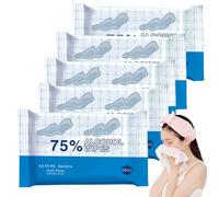 5Pack Individually Wrapped Sensitive Skin Disposable Travel 75% Alcohol Wet Wipes; 50 Count Anti-Virus Outdoor Hands and Face Wipes,Multipurpose Cleansing Wipes for Travel, Office, School, Daily Use