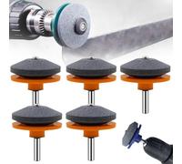 5Pack Lawn Mower Blade Sharpener, Sharpening Tool, Garden Tool Sharpener for Multiple Shear Blades, Lawn Mower Blade Sharpener with Lawn Mower Edge Attachment Device (Orange -5pcs)