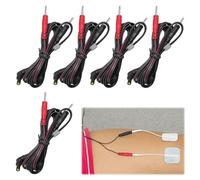 5Pack Lead Wires for TENS Machines Flexible Electrode Cables with 2mm Pin Connectors Compatible with TENS EMS Units, Electrotherapy Accessories, 1.2m Length