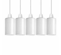5Pack Marble Glass Lamp Shade 15cm x 9cm Cylinder, Frosted White Glass Light Shade, E27 Easy Fit Pendant Ceiling Lamp Shade Replacement for Table, Wall & Ceiling Lighting