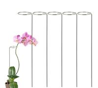 5Pack Plant Support Stakes, Single Stem Plant Support Stakes, Flower Support Rings, Tall Stainless Steel Plant Support Stakes, Plant Support Cages for Amaryllis Tomatoes Peony Lily Rose(40cm/15.7in)