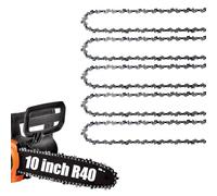 5Pack R40 10 Inch Chainsaw Chain .043" Gauge 40 Drive Links 3/8" Pitch Replacement Chains Compatible with Ryobi Echo CS-271 PPF-225 Homelite WORX WG322