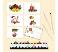 5Pack Retro Cocktail Paint by Numbers Kit,Paint by Numbers Greeting Card for Adults with 3 Brushes,DIY Acrylic Watercolor Oil Painting by Number On Canvas Without Frame for Home Wall Decor