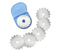5pack Rotary Cutter Blades, 45mm/1.77inch Perforating Rotary Replacement Blades with Plastic Box Wide Skip Blade Edging Tool for Fabric Arts Crafts Scrapbooking Sewing Cutting Paper