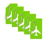 5Pack Silicone Luggage Tag with Name ID Card Perfect to Quickly Spot Luggage Suitcase by Ovener, Green, OneSize