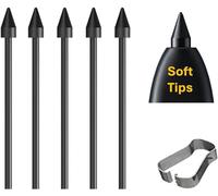 【5Pack Soft Tips】 OEM Tab S7/S8/S9 S Pen Nibs Replacement for Galaxy Tab S6 Lite, S7/S7FE, S8/S8+, S9/S9 FE All Version Stylus S Pen Nibs + Tweezers (5PCS Soft Tips - Black)