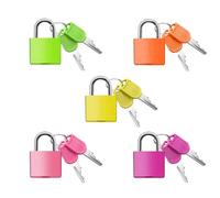 5Pack Suitcase Locks with Keys, 23mm Small Luggage Padlocks Multicolor, Solid Brass Mini Padlocks for Suitcase, Luggage, Travel Bag, Backpack Zipper, Jewelry Box, Diary Books, Drawer, Toolbox
