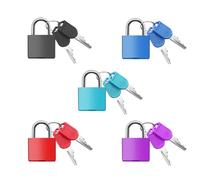 5Pack Suitcase Locks with Keys, 23mm Small Luggage Padlocks Multicolor, Solid Brass Mini Padlocks for Suitcase, Luggage, Travel Bag, Backpack Zipper, Jewelry Box, Diary Books, Drawer, Toolbox
