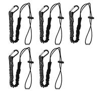 5Pack Tool Lanyard with Standard Spring Carabiner Adjustable Loop,Retractable Tool Safety Lanyard 90-130cm Stretch Length Maximum Weight 10KG/22lb Tether for Roofer Construction Height Fall Protection