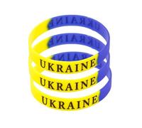 5PACK Ukraine Flag Bracelet, Ukraine Ukrainian Rubber Wristband,I Stand With Ukraine Ukrainian Bracelet Flag Color Silicone Wristband Peace Wristband, Ukrainian Gifts Fan Souvenirs Unisex
