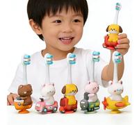 5Pack Ultra Soft 10,000+ Micro Bristles Kids Toothbrush, Cartoon Dinosaur Car Design Toddler Toothbrush, Baby Silicone Toothbrush for Ages 2-12, Gentle on Gums