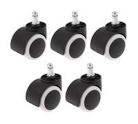 5Pack Universal Furniture Casters 5.1cm Replacement Wheels for Gaming & Office Chairs Durable White Swivel Castors HeavyDuty Rolling Accessories