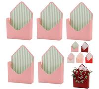 5Pack Valentine Envelope Boxes, Valentines Day Envelopes Gift Box for Gifts, Florist Supplies for Wedding, Party, Birthday, Mother's Day, Christmas (Green,L)