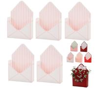 5Pack Valentine Envelope Boxes, Valentines Day Envelopes Gift Box for Gifts, Florist Supplies for Wedding, Party, Birthday, Mother's Day, Christmas (White,L)