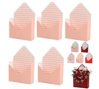5Pack Valentine Envelope Boxes, Valentines Day Envelopes Gift Box for Gifts, Florist Supplies for Wedding, Party, Birthday, Mother's Day, Christmas (Pink,L)